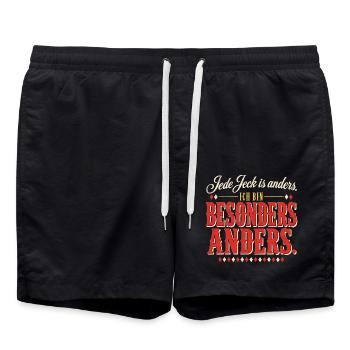Jede Jeck is anders Ich bin besonders anders Köln - Badeshorts - Schwarz - Vorne - AI Model Male 185 light (185cm)