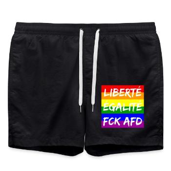 LIBERTÉ ÉGALITÉ FCK AFD REGENBOGEN FCK NZS, NO NZS - Badeshorts - Schwarz - Vorne - AI Model Male 185 light (185cm)