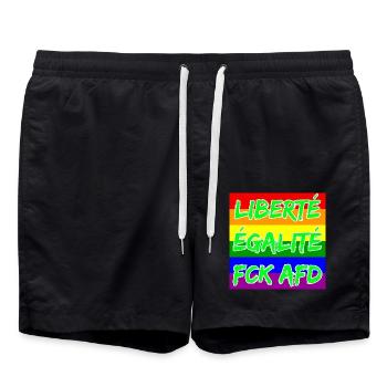 LIBERTÉ ÉGALITÉ FCK AFD REGENBOGEN FCK NZS, NO NZS - Badeshorts - Schwarz - Vorne - AI Model Male 185 light (185cm)