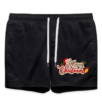 Frohe Weihnachten - Badeshorts - Schwarz - Vorne - AI Model Male 185 light (185cm)