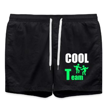 Cooles Team: Neon Green Duo - Badeshorts - Schwarz - Vorne - AI Model Male 185 light (185cm)