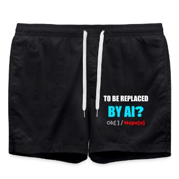 KI-Ersatz? Nopex1 Meme-Tee - Badeshorts - Schwarz - Vorne - AI Model Male 185 light (185cm)