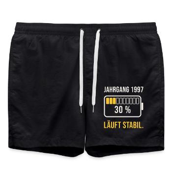 Jahrgang 1997 Akku - Badeshorts - Schwarz - Vorne - AI Model Male 185 light (185cm)