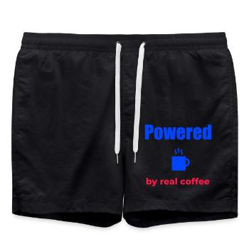 Angetrieben von echtem Kaffee - Badeshorts - Schwarz - Vorne - AI Model Male 185 light (185cm)