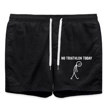 Heute kein Triathlon - Badeshorts - Schwarz - Vorne - AI Model Male 185 light (185cm)