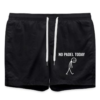 Heute kein Padel – Lustiges Padelspieler - Badeshorts - Schwarz - Vorne - AI Model Male 185 light (185cm)