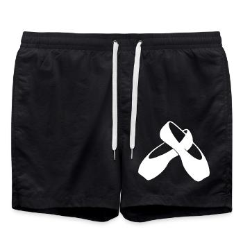 Ballettschuhe Ballett Geschenk Ballerina - Badeshorts - Schwarz - Vorne - AI Model Male 185 light (185cm)