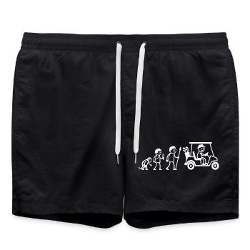  Golfspieler Golf Golfball Evolution Strichmänchen - Badeshorts - Schwarz - Vorne - AI Model Male 185 light (185cm)
