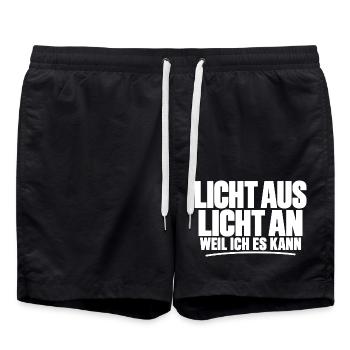 Veranstaltungstechniker Licht aus an weil ich kann - Badeshorts - Schwarz - Vorne - AI Model Male 185 light (185cm)