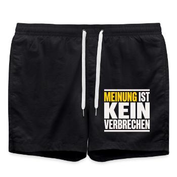 Meinung ist kein Verbrechen Meinungsfreiheit - Badeshorts - Schwarz - Vorne - AI Model Male 185 light (185cm)