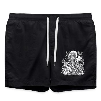 Hexe im Mondschein – Dunkle Magie - Badeshorts - Schwarz - Vorne - AI Model Male 185 light (185cm)