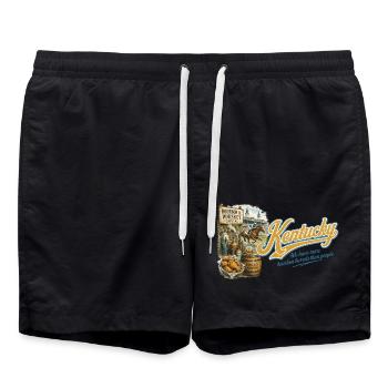 Kentucky Retro Vintage Bluegrass State Design - Badeshorts - Schwarz - Vorne - AI Model Male 185 light (185cm)