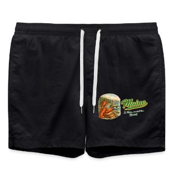 Maine Retro Vintage Pine Tree State Design - Badeshorts - Schwarz - Vorne - AI Model Male 185 light (185cm)