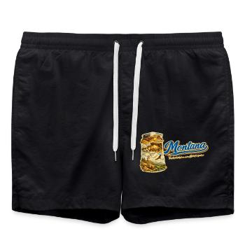 Montana Retro Vintage Big Sky Country Design - Badeshorts - Schwarz - Vorne - AI Model Male 185 light (185cm)