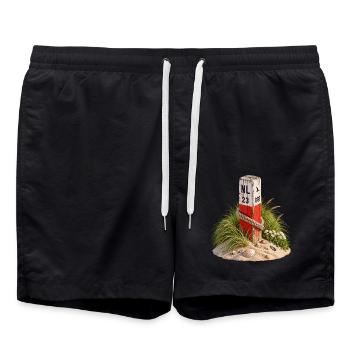 Strandstange 23 - Badeshorts - Schwarz - Vorne - AI Model Male 185 light (185cm)