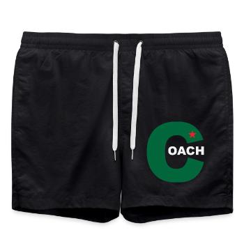 Grünes C mit Stern und OACH - Badeshorts - Schwarz - Vorne - AI Model Male 185 light (185cm)
