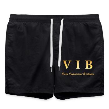 Very Important Berliner Logo VIB - Badeshorts - Schwarz - Vorne - AI Model Male 185 light (185cm)