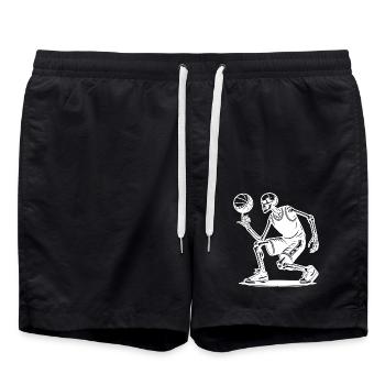 Basketball Skelett Halloween Grab Spieler Team - Badeshorts - Schwarz - Vorne - AI Model Male 185 light (185cm)