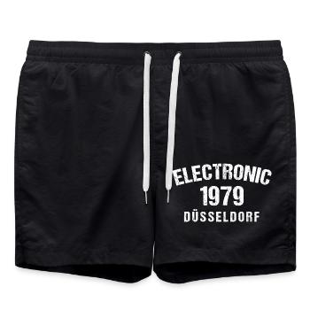 Elektronisch 1979 Düsseldorf - Badeshorts - Schwarz - Vorne - AI Model Male 185 light (185cm)