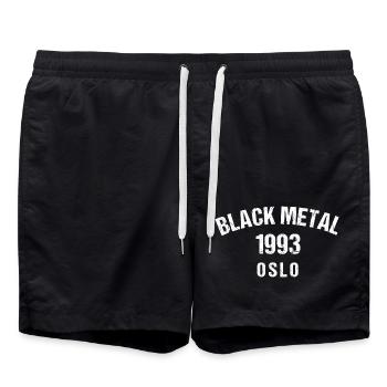 Black Metal 1993 Oslo - Badeshorts - Schwarz - Vorne - AI Model Male 185 light (185cm)
