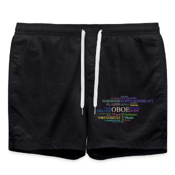 Oboe Wortwolke Klassik Orchester Oboist Oboistin - Badeshorts - Schwarz - Vorne - AI Model Male 185 light (185cm)