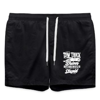 Abschleppdienst ich kann Dummheit nicht Reparieren - Badeshorts - Schwarz - Vorne - AI Model Male 185 light (185cm)