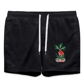 Gute Dinge Wachsen Wurzeln - Badeshorts - Schwarz - Vorne - AI Model Male 185 light (185cm)