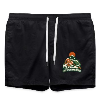 Nimm den landschaftlichen Weg - Badeshorts - Schwarz - Vorne - AI Model Male 185 light (185cm)