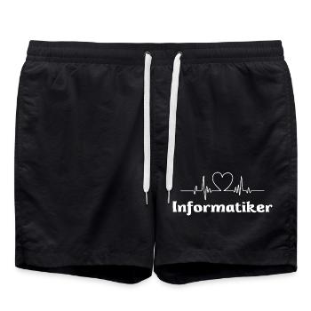 Informatiker - Badeshorts - Schwarz - Vorne - AI Model Male 185 light (185cm)
