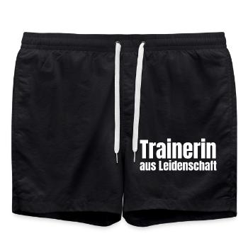 Trainerin aus Leidenschaft Sport Verein Geschenk - Badeshorts - Schwarz - Vorne - AI Model Male 185 light (185cm)