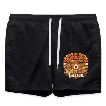 Die Schiefen schmecken am besten - Badeshorts - Schwarz - Vorne - AI Model Male 185 light (185cm)