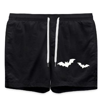 Fledermaus Nacht Silhouette - Badeshorts - Schwarz - Vorne - AI Model Male 185 light (185cm)