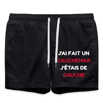 Ich hatte einen Albtraum, ich war linksgerichteter Humor - Badeshorts - Schwarz - Vorne - AI Model Male 185 light (185cm)