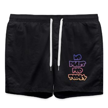 Keine Regeln Heute  - Badeshorts - Schwarz - Vorne - AI Model Male 185 light (185cm)