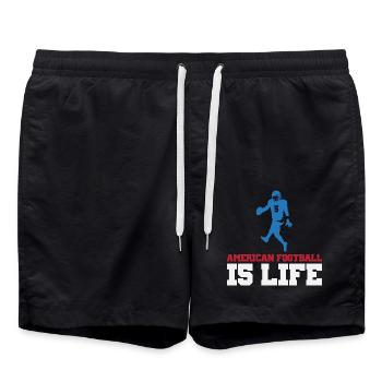 American Football ist Life Silhouette - Badeshorts - Schwarz - Vorne - AI Model Male 185 light (185cm)