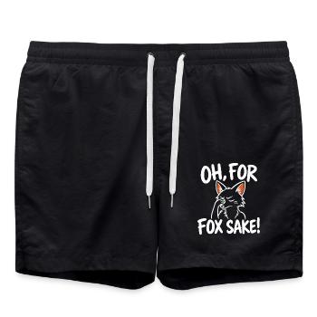 Oh, um des Fuchses willen – Lustiger sarkastischer Fuchs - Badeshorts - Schwarz - Vorne - AI Model Male 185 light (185cm)