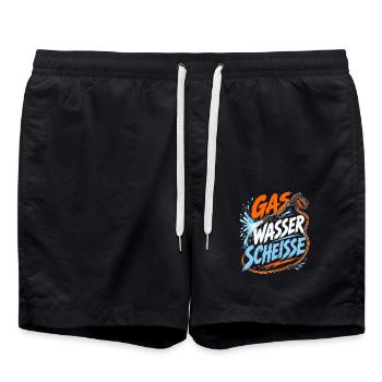 Gas Wasser Scheiße Klempner - Badeshorts - Schwarz - Vorne - AI Model Male 185 light (185cm)