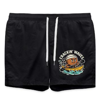Crackin’ waves - Badeshorts - Schwarz - Vorne - AI Model Male 185 light (185cm)