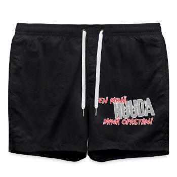 Ich SCHREIE nicht, ich führe! - Badeshorts - Schwarz - Vorne - AI Model Male 185 light (185cm)
