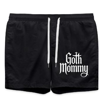 Goth-Mama-Glyphen-Tee - Badeshorts - Schwarz - Vorne - AI Model Male 185 light (185cm)