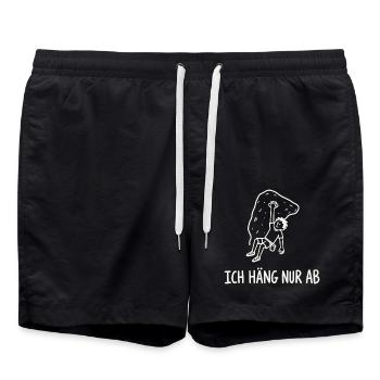 Ich häng nur ab – Bouldern Motiv - Badeshorts - Schwarz - Vorne - AI Model Male 185 light (185cm)