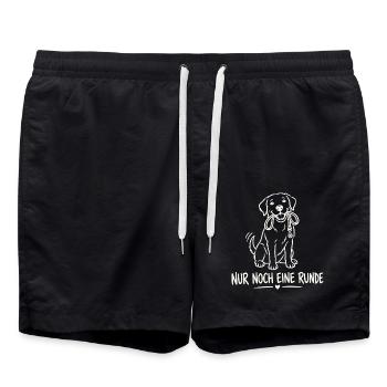 Nur Noch Eine Runde Hund - Badeshorts - Schwarz - Vorne - AI Model Male 185 light (185cm)