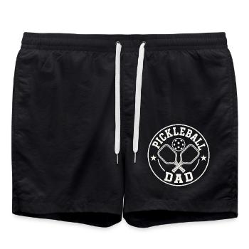 Pickleball Dad Emblem - Badeshorts - Schwarz - Vorne - AI Model Male 185 light (185cm)
