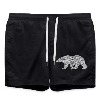 Eisbär – Frostwirbel - Badeshorts - Schwarz - Vorne - AI Model Male 185 light (185cm)
