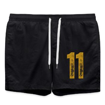 11 - Badeshorts - Schwarz - Vorne - AI Model Male 185 light (185cm)