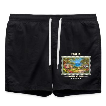 Italien Manerba del Garda Camping Vintage Marke - Badeshorts - Schwarz - Vorne - AI Model Male 185 light (185cm)