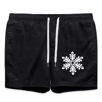 Geometrische Schneeflocke - Badeshorts - Schwarz - Vorne - AI Model Male 185 light (185cm)