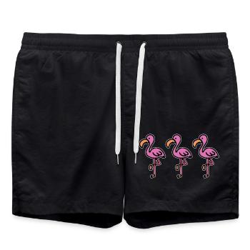 Flamingos - Badeshorts - Schwarz - Vorne - AI Model Male 185 light (185cm)