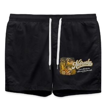 Nebraska Retro Vintage Cornhusker Good Life Design - Badeshorts - Schwarz - Vorne - AI Model Male 185 light (185cm)