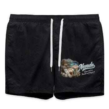 Nevada Retro Vintage Silver State Las Vegas Design - Badeshorts - Schwarz - Vorne - AI Model Male 185 light (185cm)